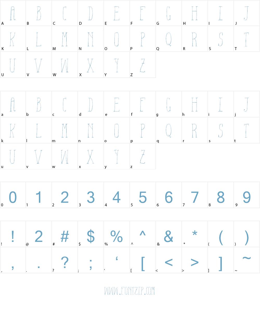 Aiza Shine Serif Font Character